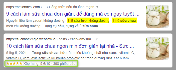 Minh họa tìm kiếm "cách làm sữa chua"