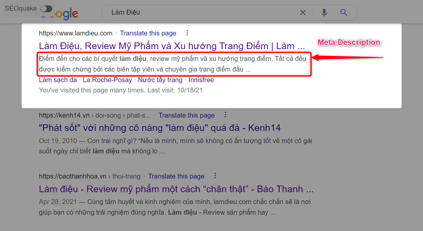 Meta description của làm điệu