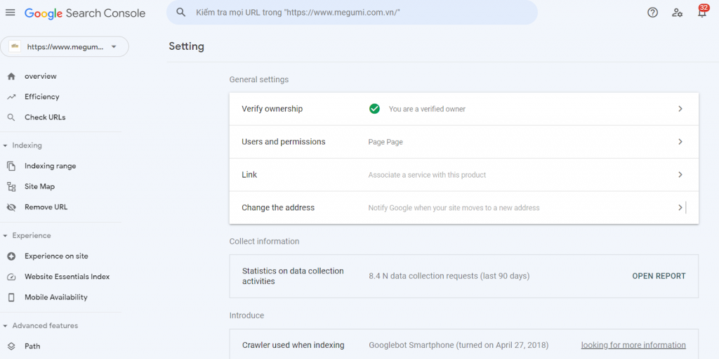 Google Search Console xác minh mình là chủ sở hữu của website