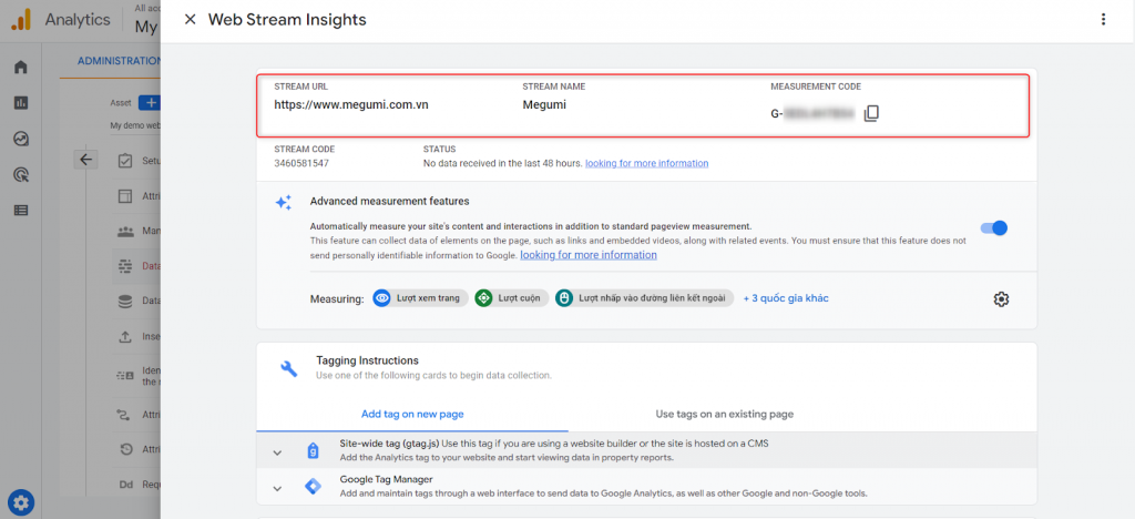 Nhận mã theo dõi Google Analytics của bạn