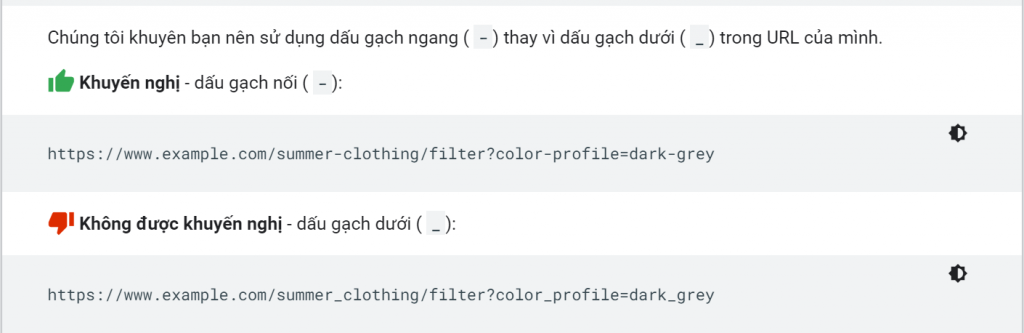 Sử dụng dấu gạch nối để phân tách các từ