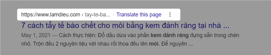 Việc bạn sử dụng các URL dài nó sẽ bắt cắt bớt khi hiển thị trên Google.