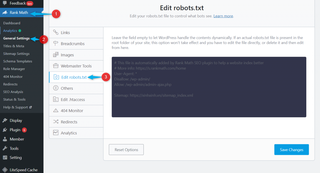 Tải file robots.txt lên trang web